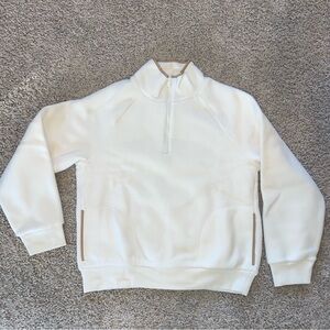 Madewell MWL Betterfleece Half-Zip Sweatshirt Antique Cream Size Medium